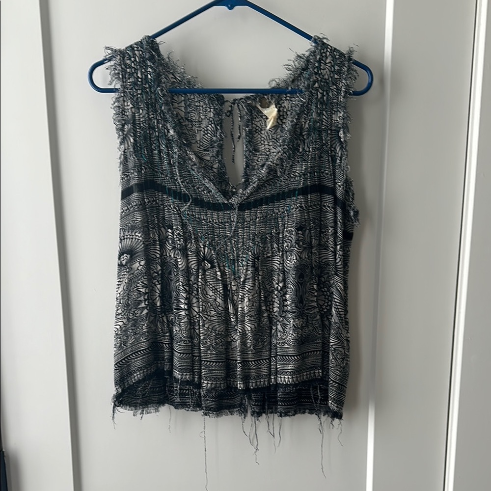FP Movement by Free People Gray Sleeveless Embellished Blouse